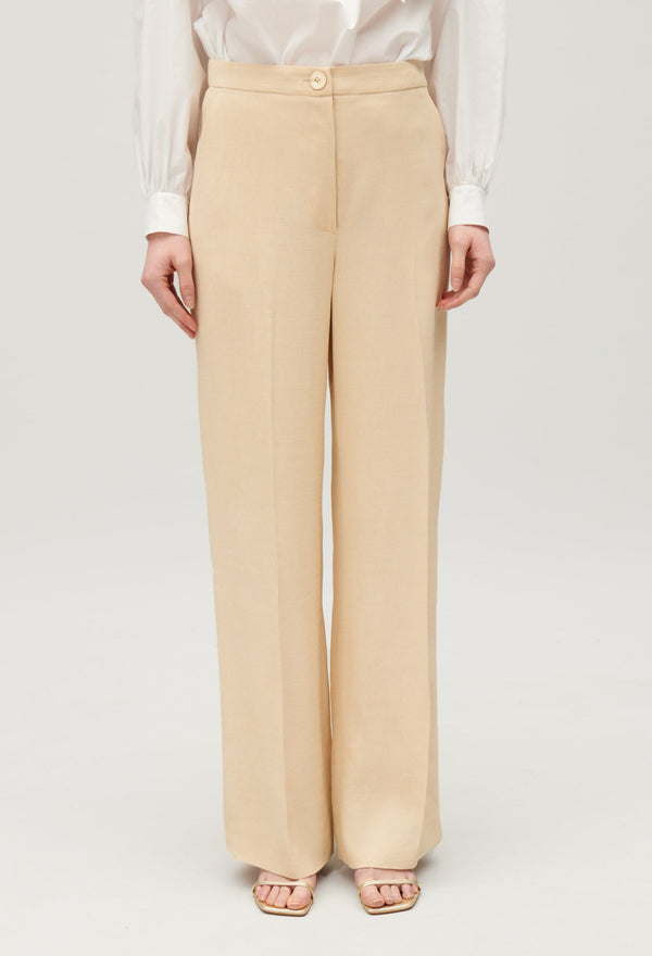 Claudie Pierlot | Pantalón ancho en beige para mujer.