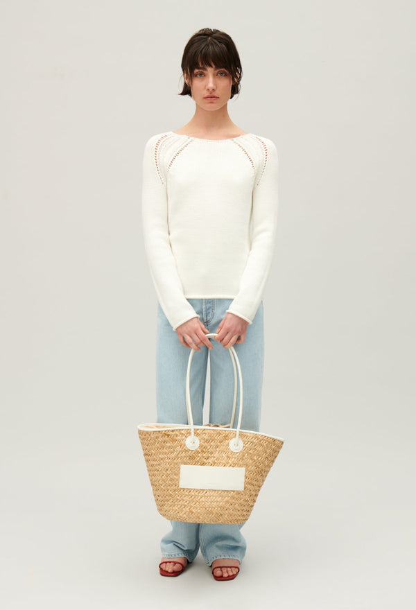 Claudie Pierlot | Jersey de punto con bordados crudo para mujer.