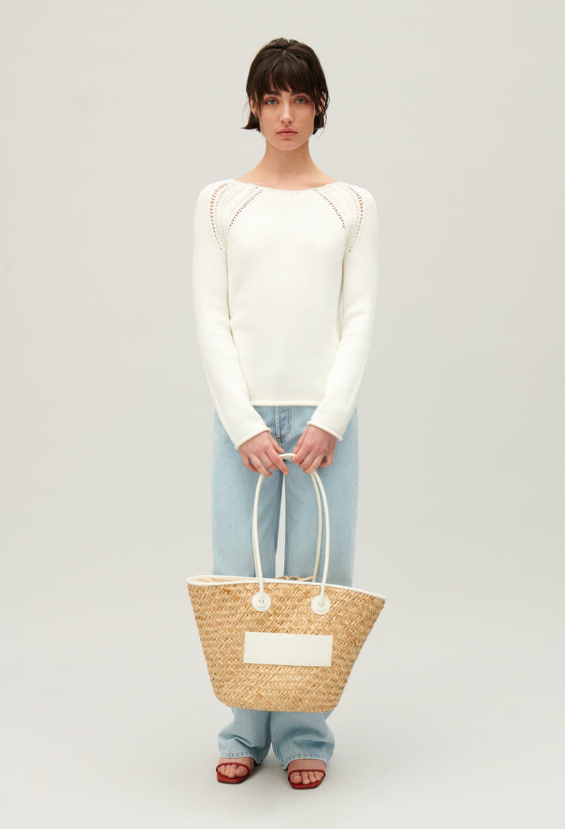 Claudie Pierlot | Jersey de punto con bordados crudo para mujer.