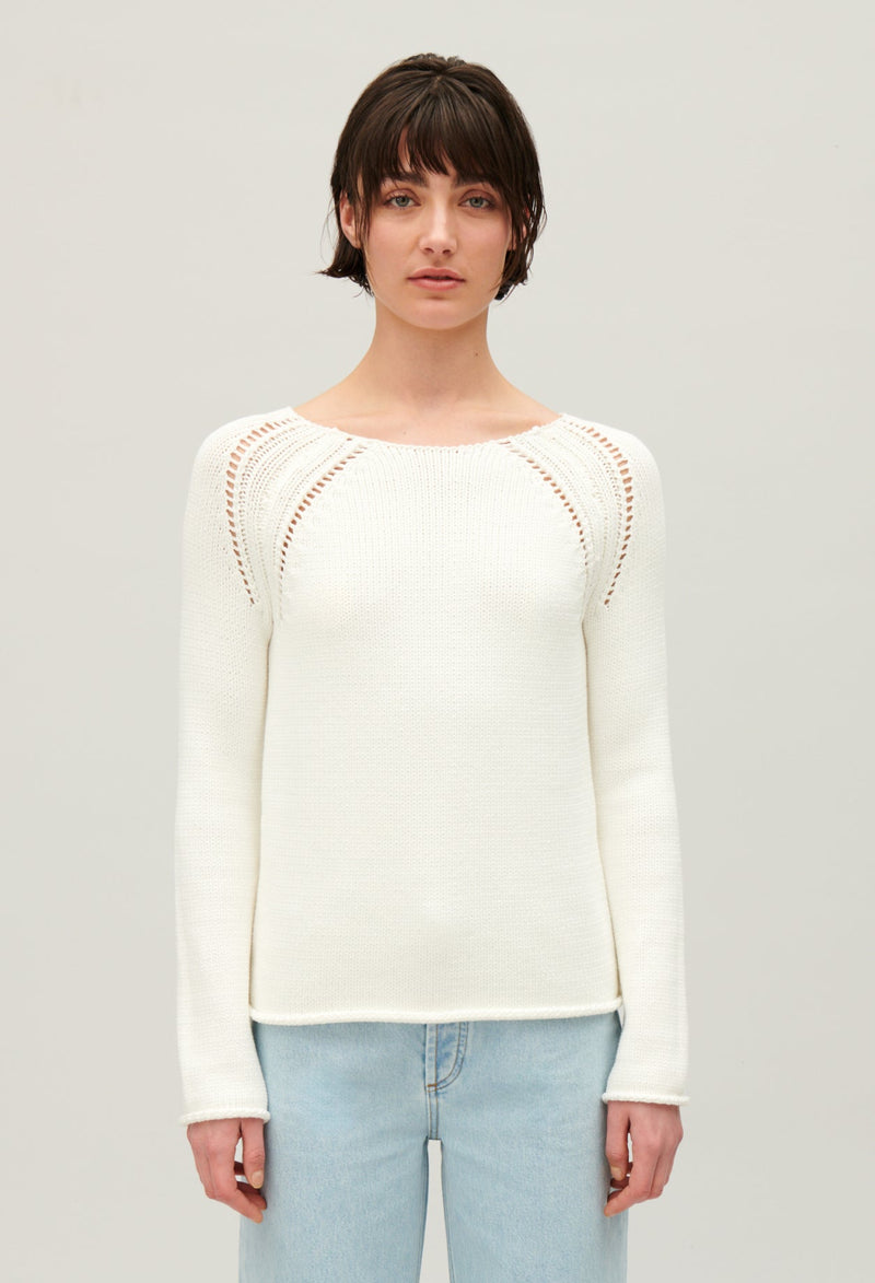 Claudie Pierlot | Jersey de punto con bordados crudo para mujer.