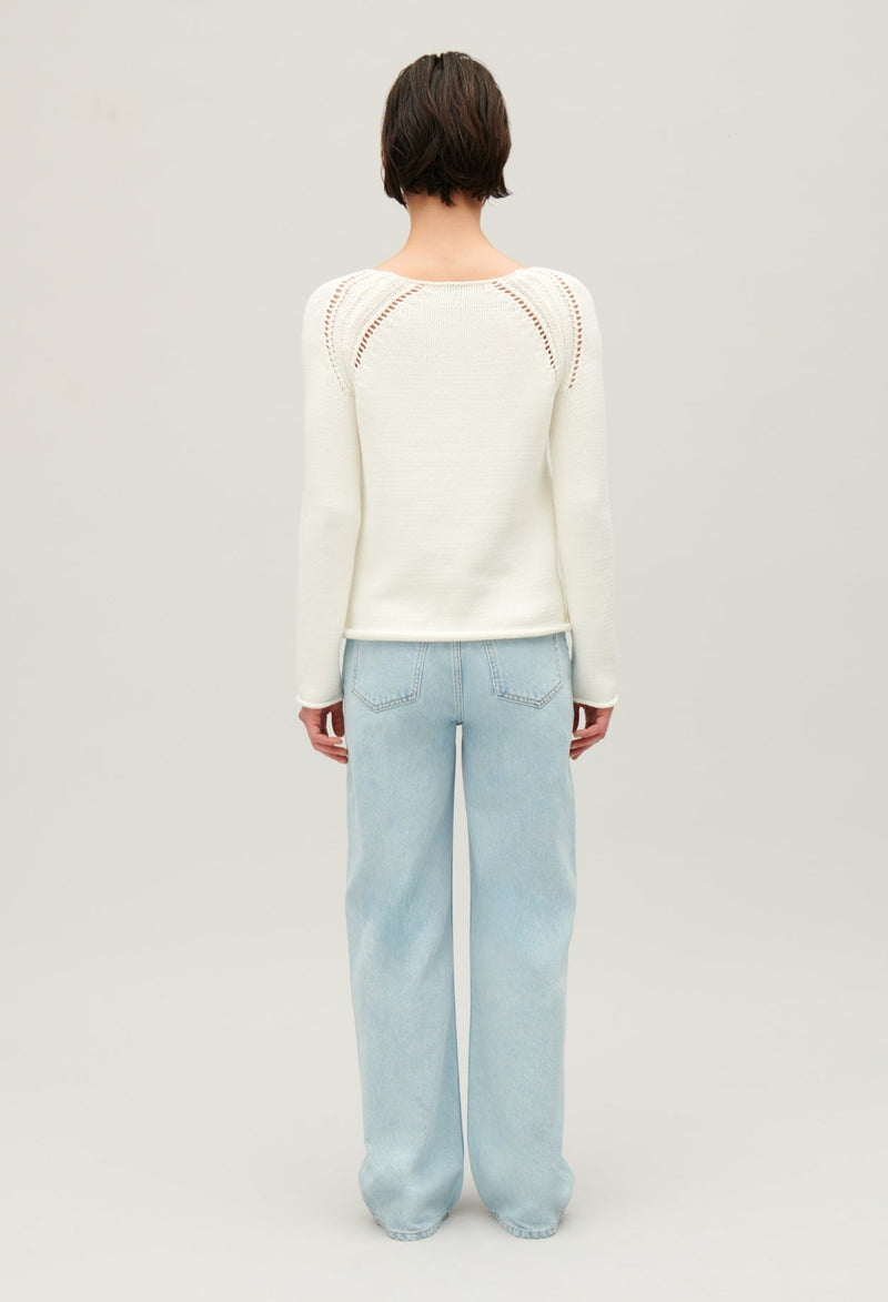 Claudie Pierlot | Jersey de punto con bordados crudo para mujer.