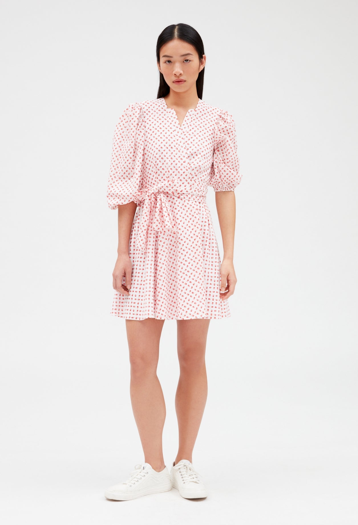 Claudie pierlot vestido corto cruzado rojo para mujer con grandes