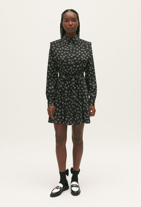 Claudie Pierlot | Vestido corto estampado de corazones para mujer.