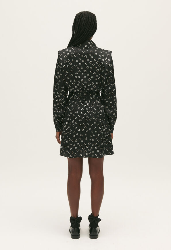 Claudie Pierlot | Vestido corto estampado de corazones para mujer.