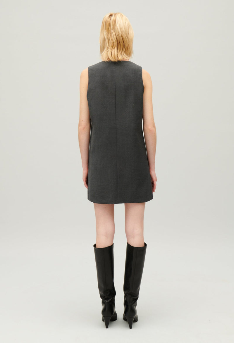 Claudie Pierlot | Vestido corto gris chiné para mujer.