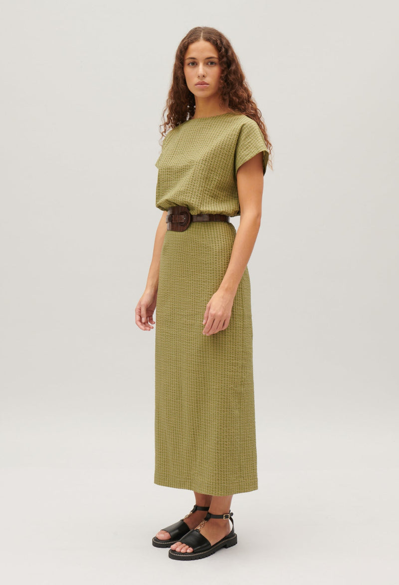 Vestido midi rayas