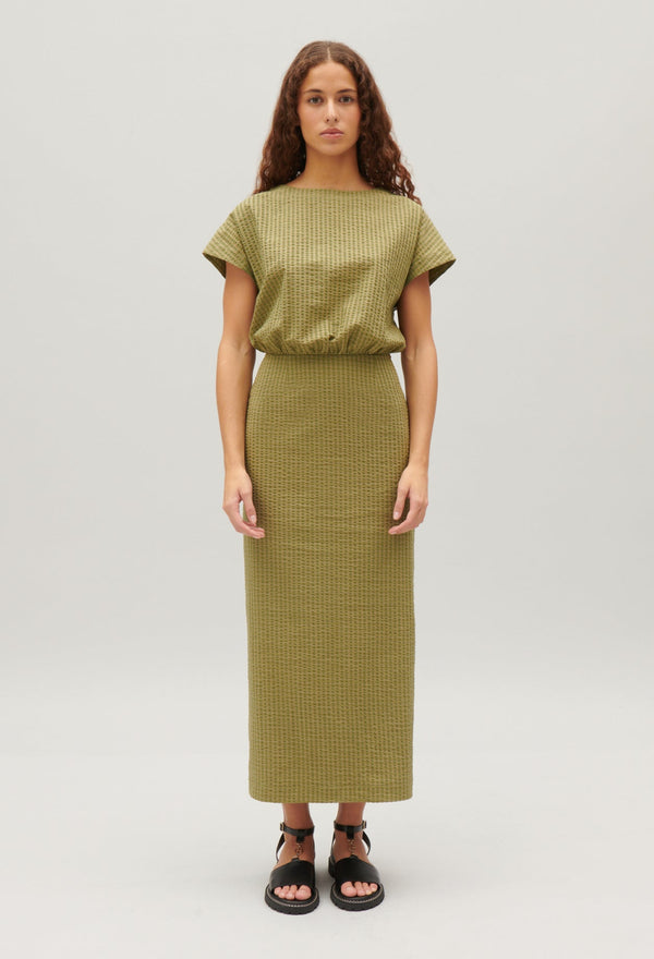 Vestido midi rayas