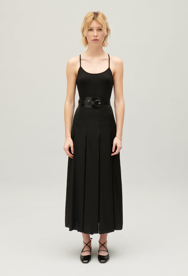 Claudie Pierlot | Vestido midi con espalda cruzada negro para mujer.