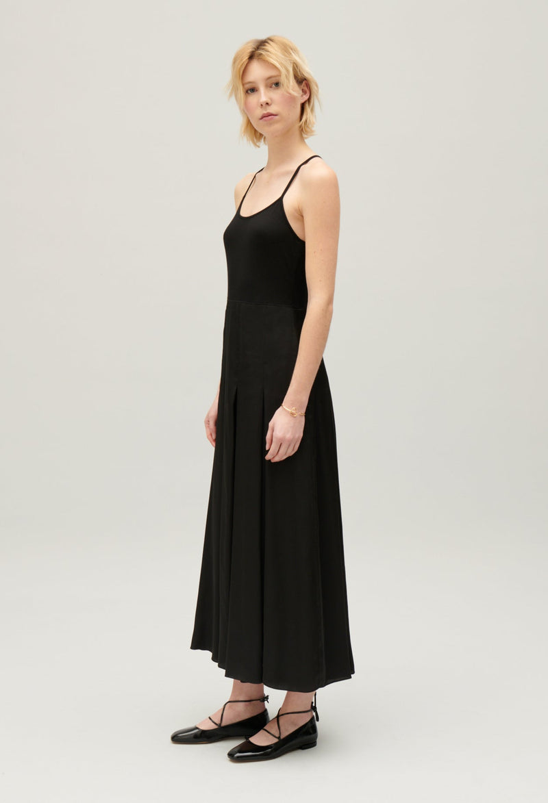 Claudie Pierlot | Vestido midi con espalda cruzada negro para mujer.