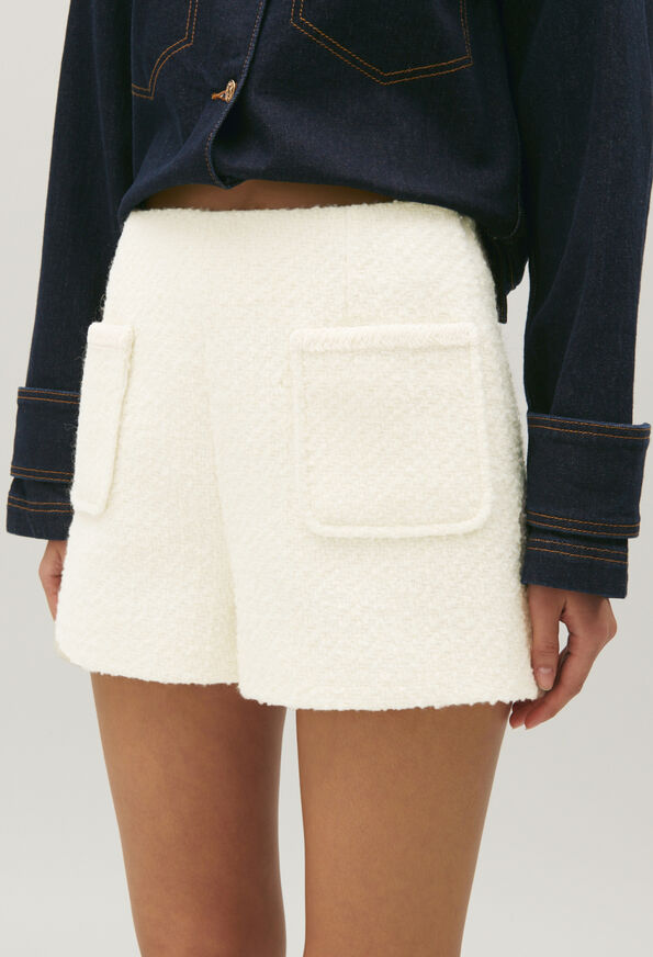 Short de tweed marfil