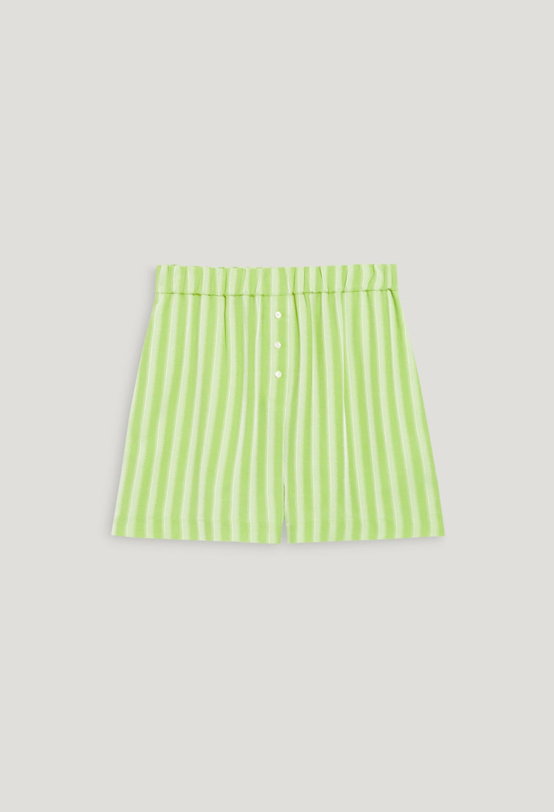 Shorts sueltos rayas matcha