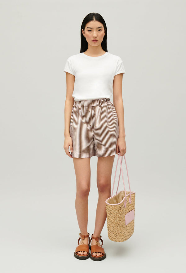 Claudie Pierlot | Short de rayas en bronce para mujer.