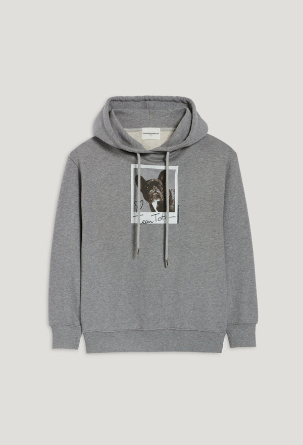 Claudie Pierlot | Sudadera capucha Jean Toto gris jaspeada para mujer.