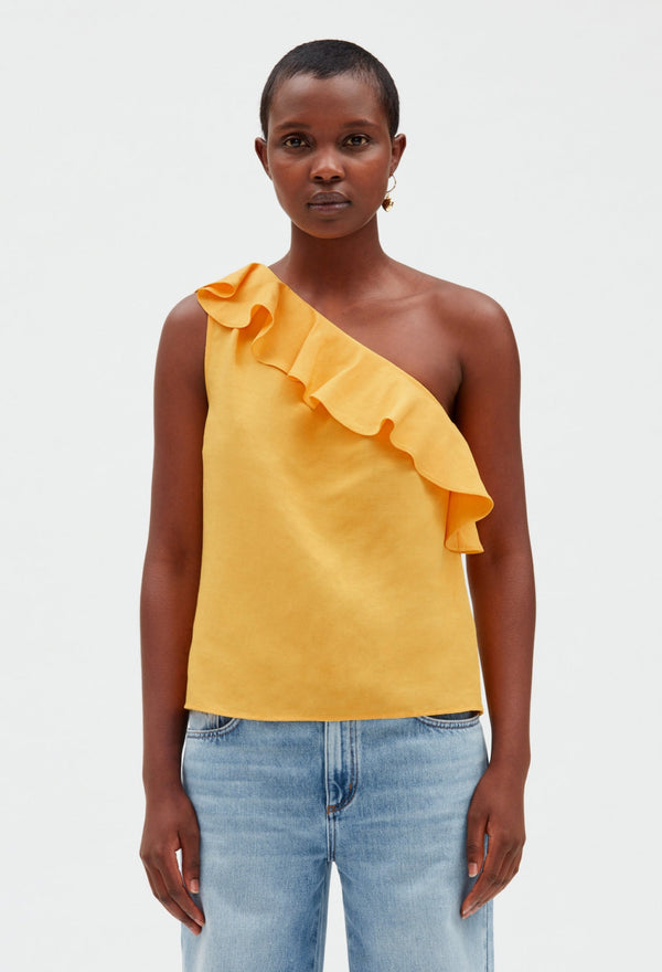 Claudie Pierlot | Top asimétrico amarillo amarillo para mujer, con grandes descuentos