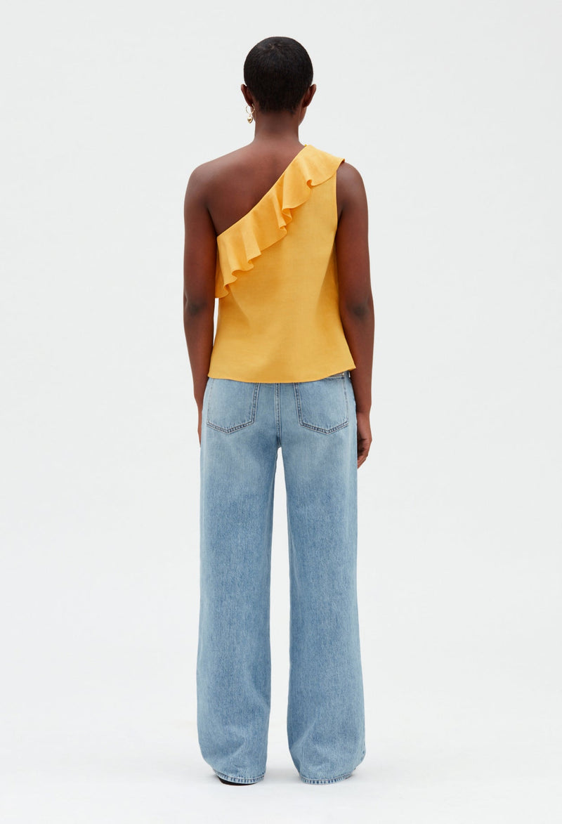 Claudie Pierlot | Top asimétrico amarillo amarillo para mujer, con grandes descuentos