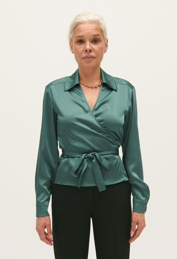 Blusa cruzada verde