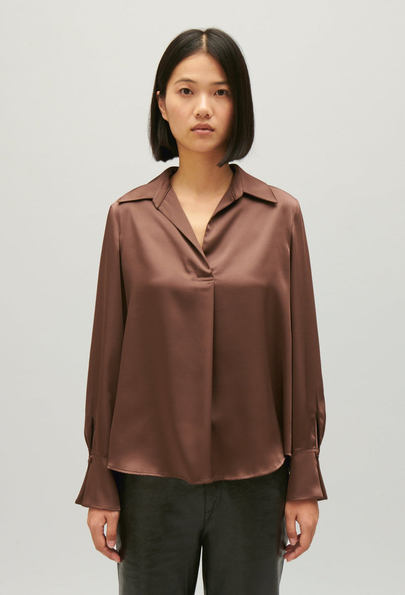 Claudie Pierlot | Blusa fluida satinada para mujer.