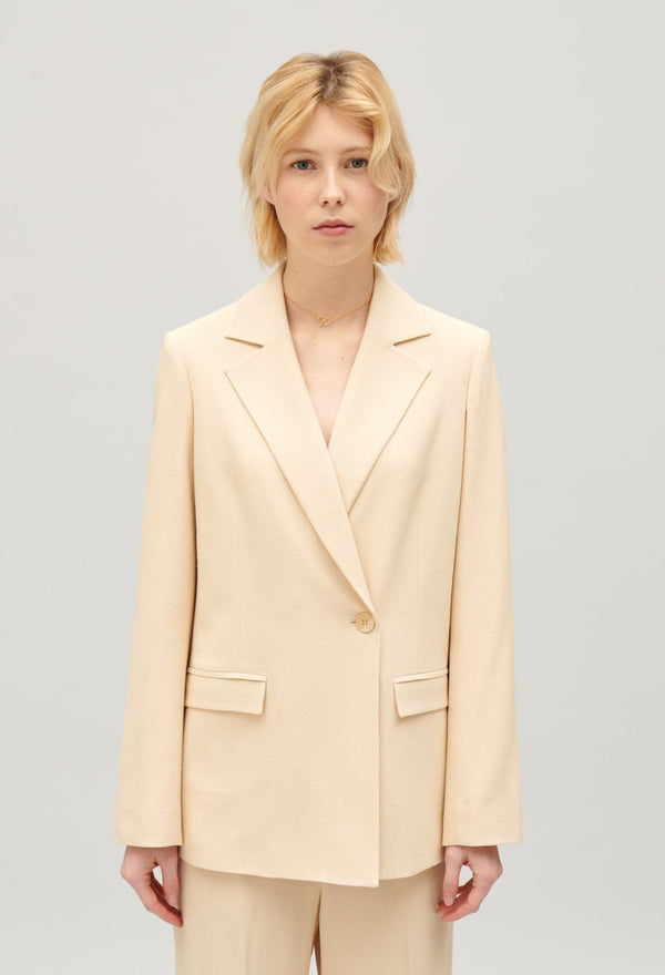 Claudie Pierlot | Chaqueta de traje con textura en beige para mujer.