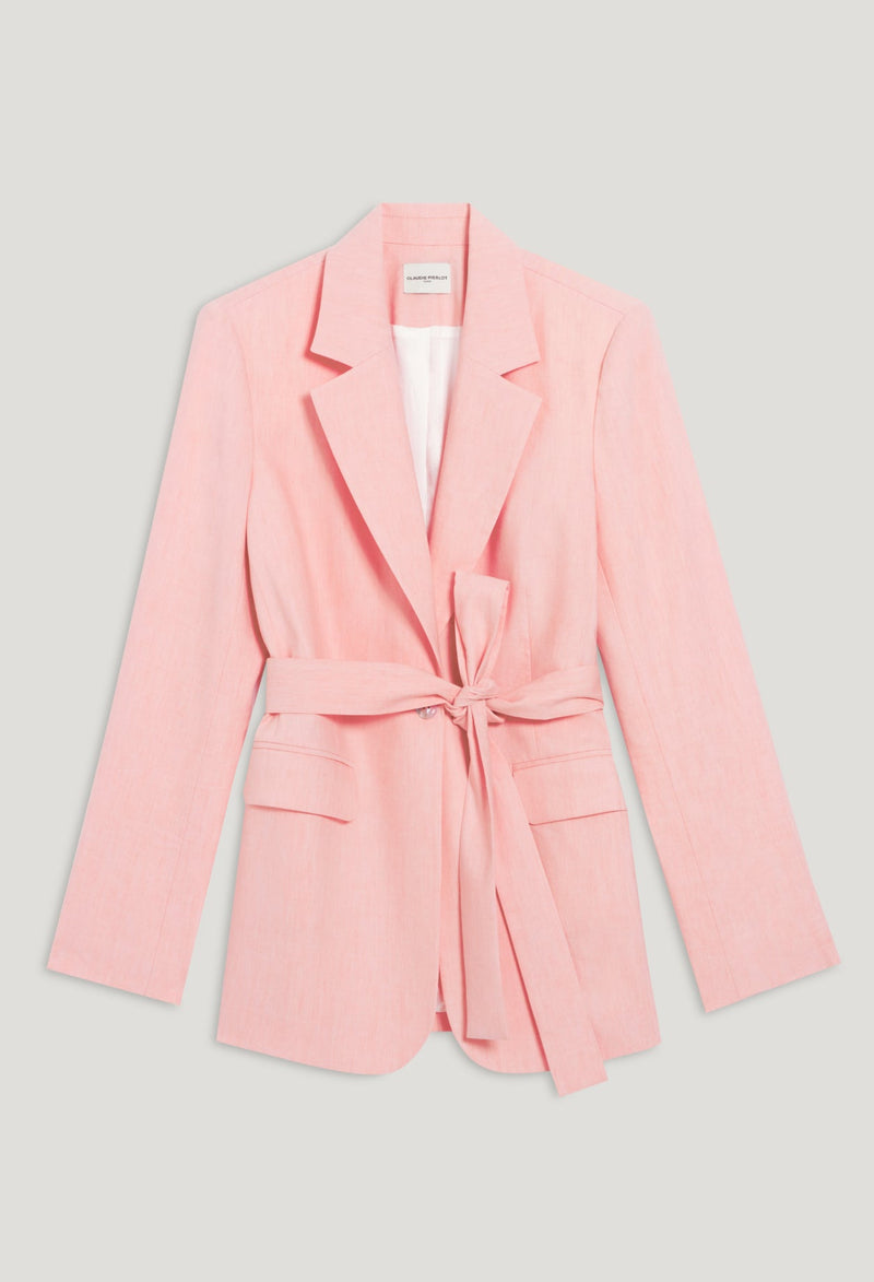 Chaqueta anudada rosa