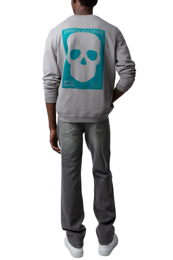 Sudadera Stony Chevron Skull Block Acero