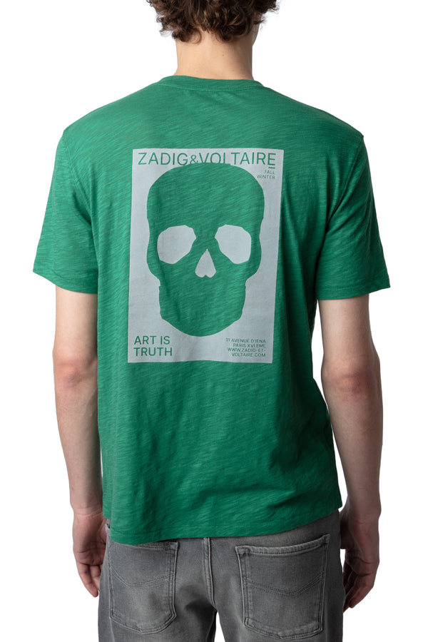 Camiseta Stockholm Flamme Skull Block Yerbabuena