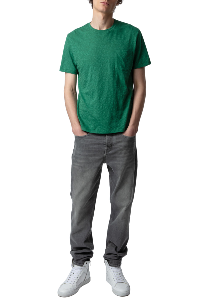 Camiseta Stockholm Flamme Skull Block Yerbabuena