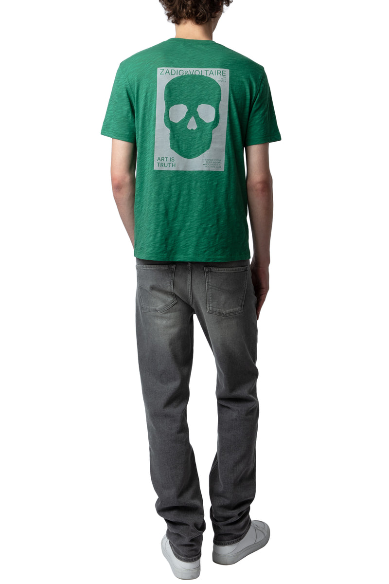 Camiseta Stockholm Flamme Skull Block Yerbabuena