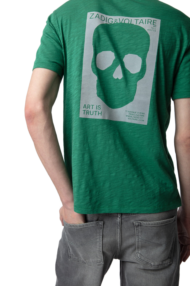 Camiseta Stockholm Flamme Skull Block Yerbabuena