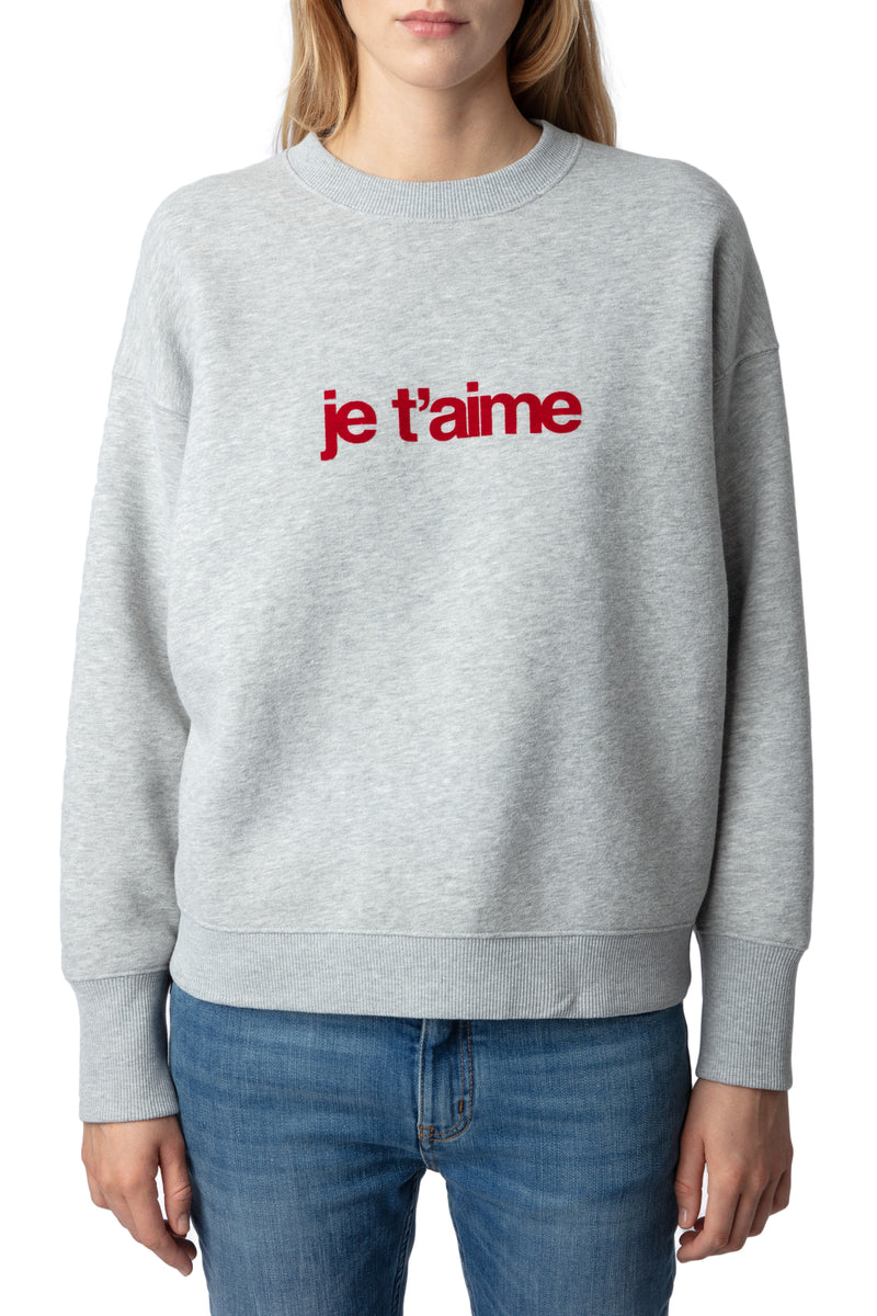 Sudadera Oscar Pmo Je T'Aime Floc Gris Chino Claro