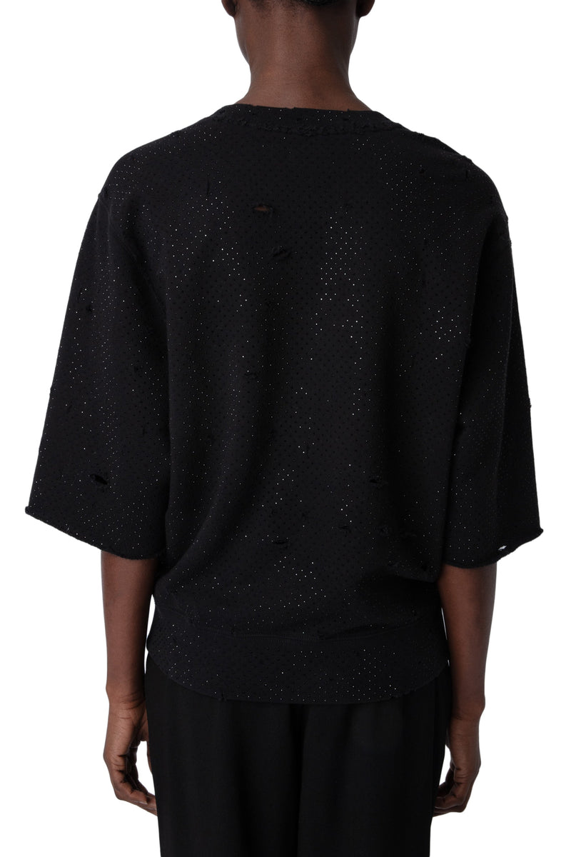 Sudadera Edmond Destroy Strass Negro