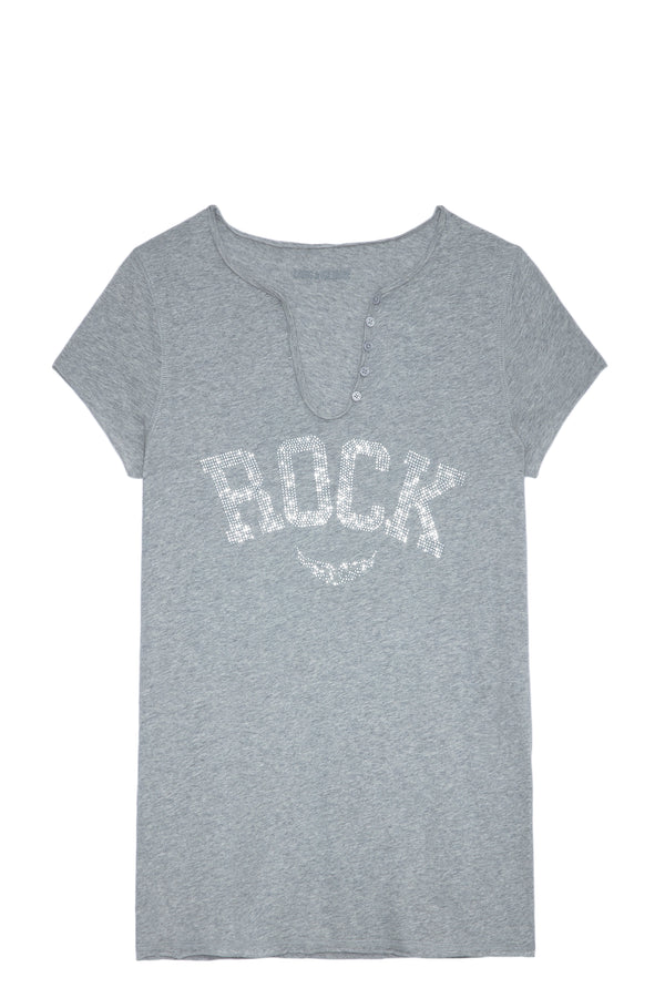 Camiseta Tunisien Rock Strass Gris Jaspeado