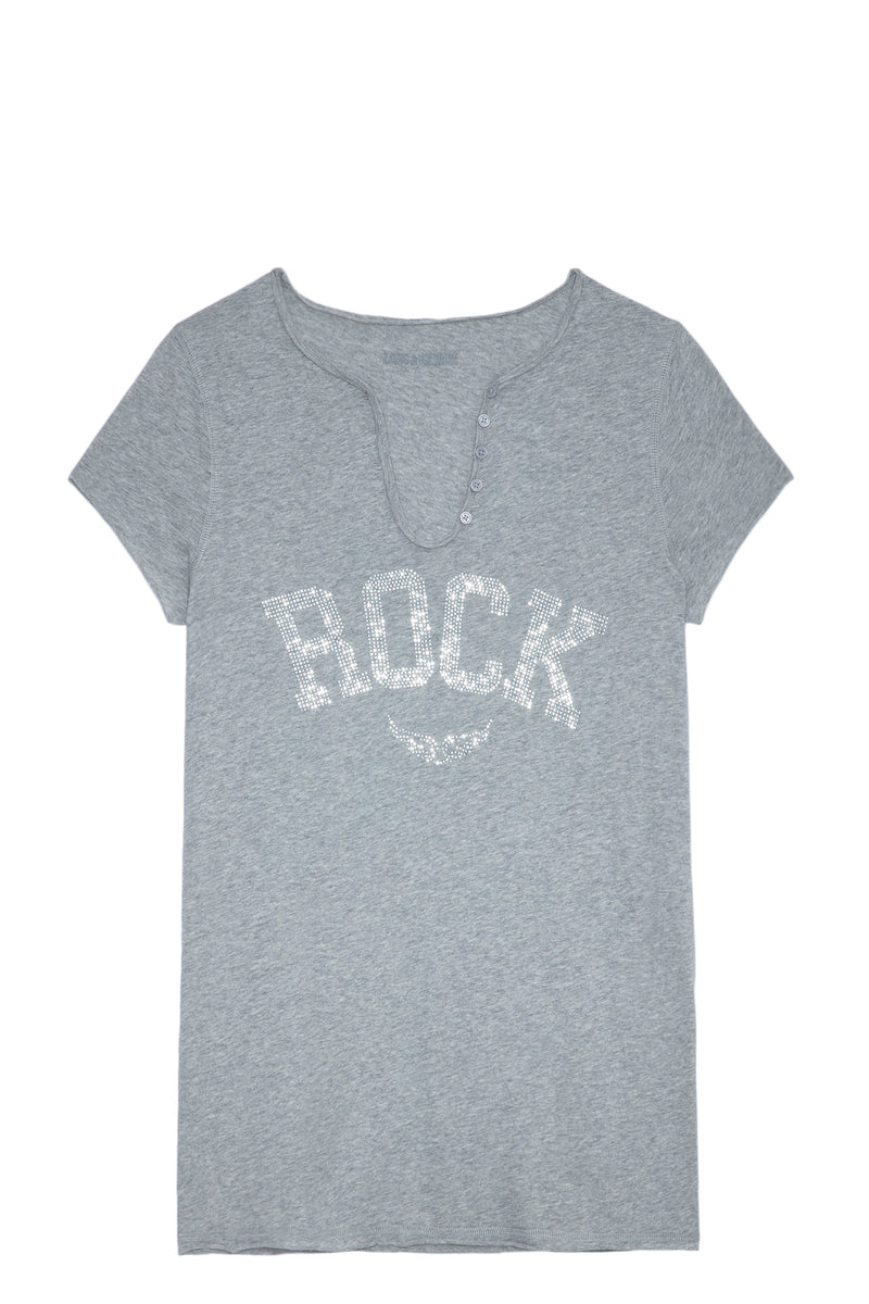 Camiseta Tunisien Rock Strass Gris Jaspeado