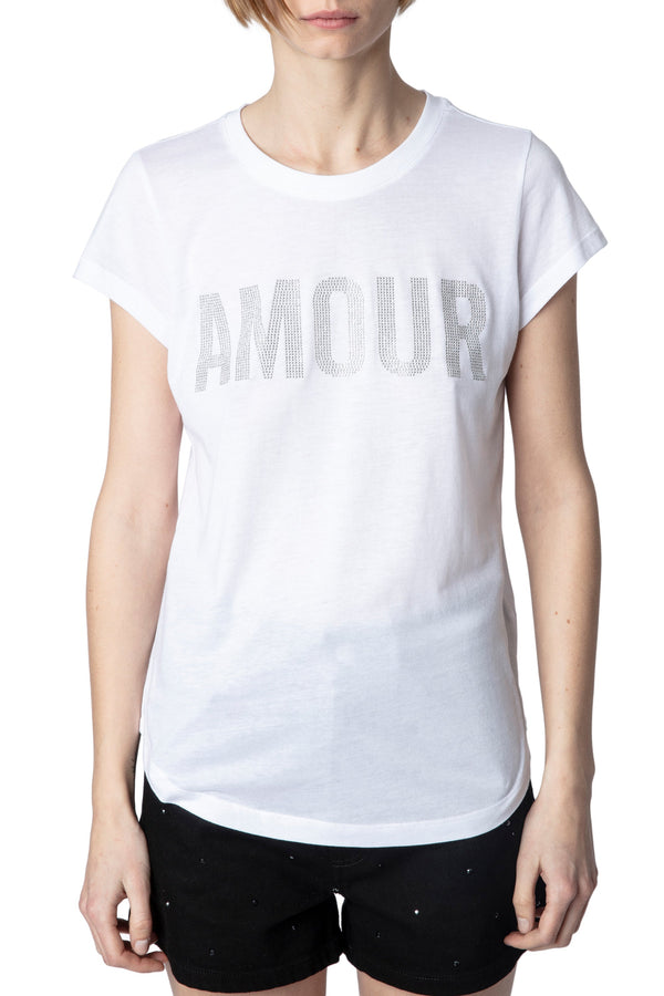 Camiseta Woop Amour Strass Blanco