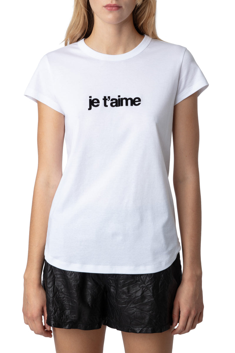 Camiseta Woop Ico Floc Je T'Aime Blanco