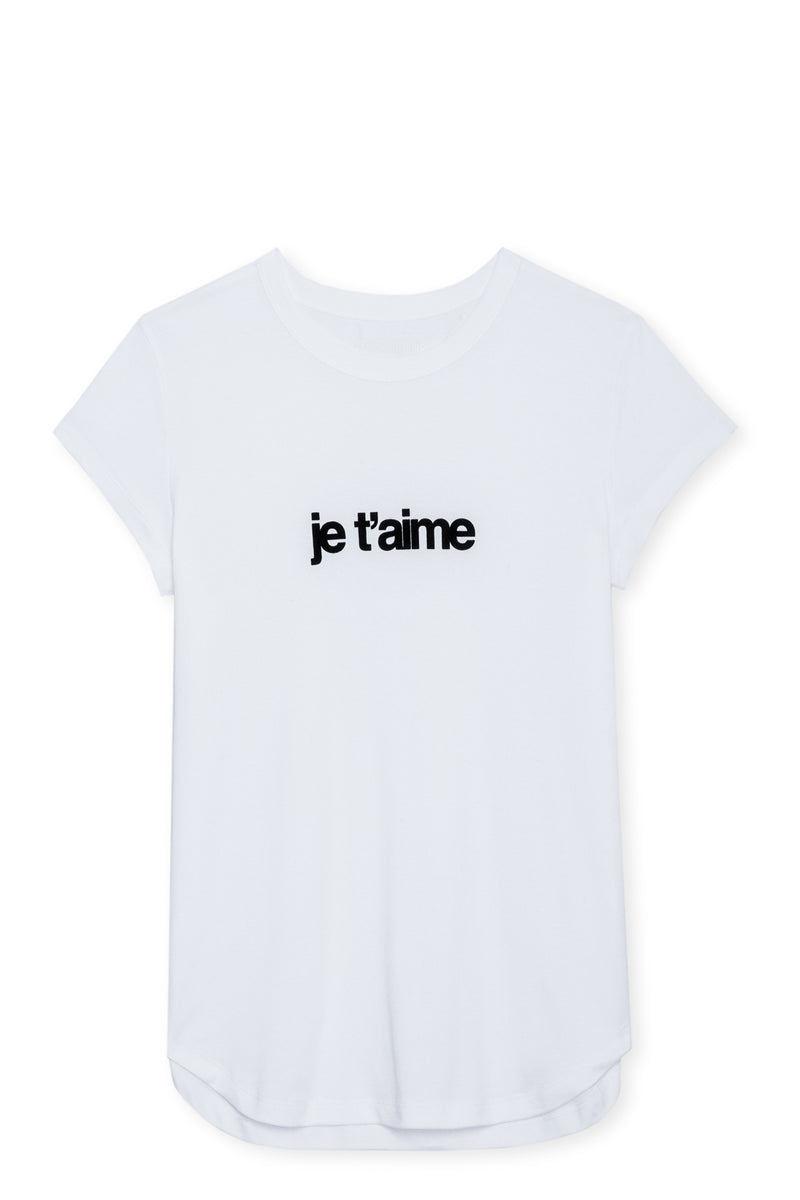 Camiseta Woop Ico Floc Je T'Aime Blanco