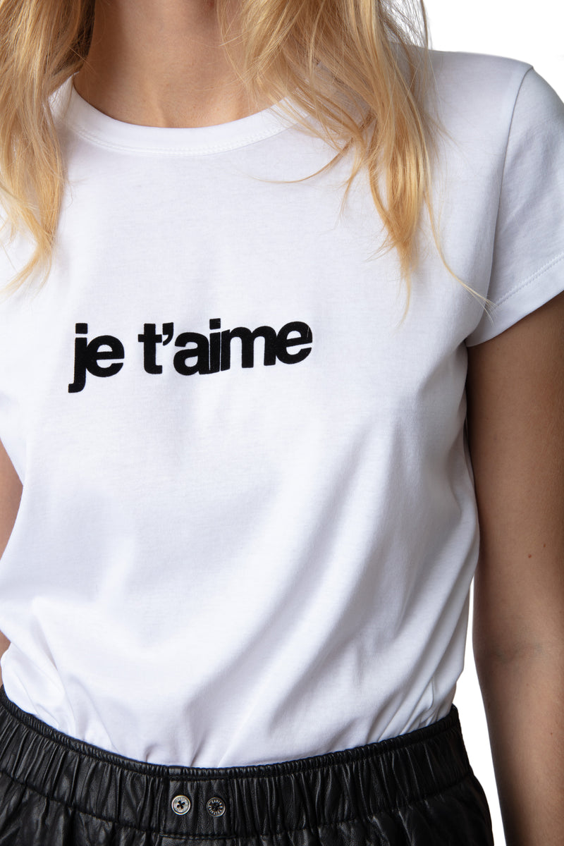 Camiseta Woop Ico Floc Je T'Aime Blanco