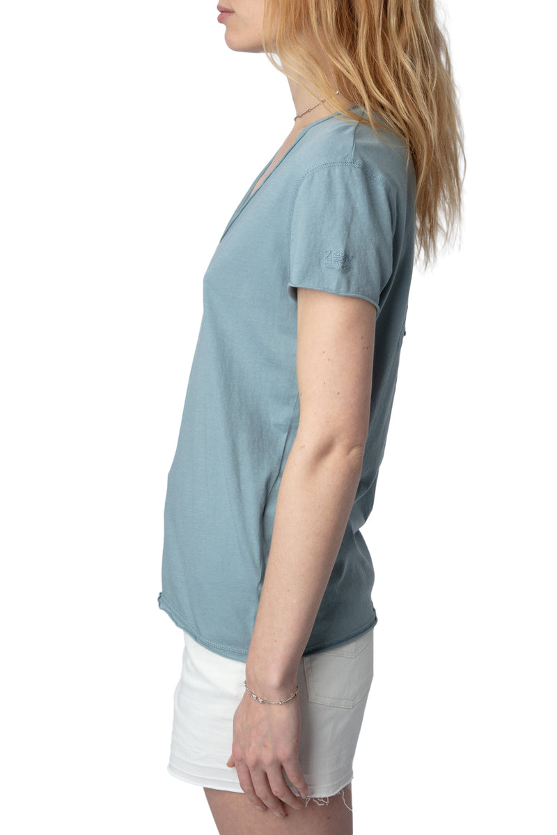 Camiseta Story Fishnet Skull Flower Glaciar