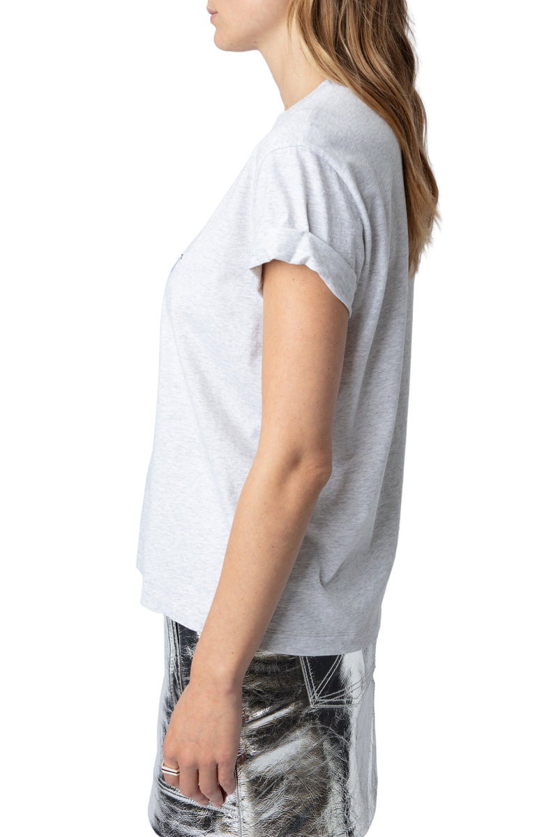 Camiseta Anya Photoprint Patch Gris Chino