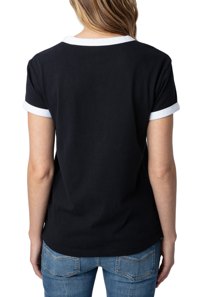 Camiseta Walk Blason Strass Negro