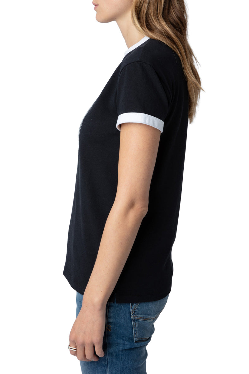 Camiseta Walk Blason Strass Negro