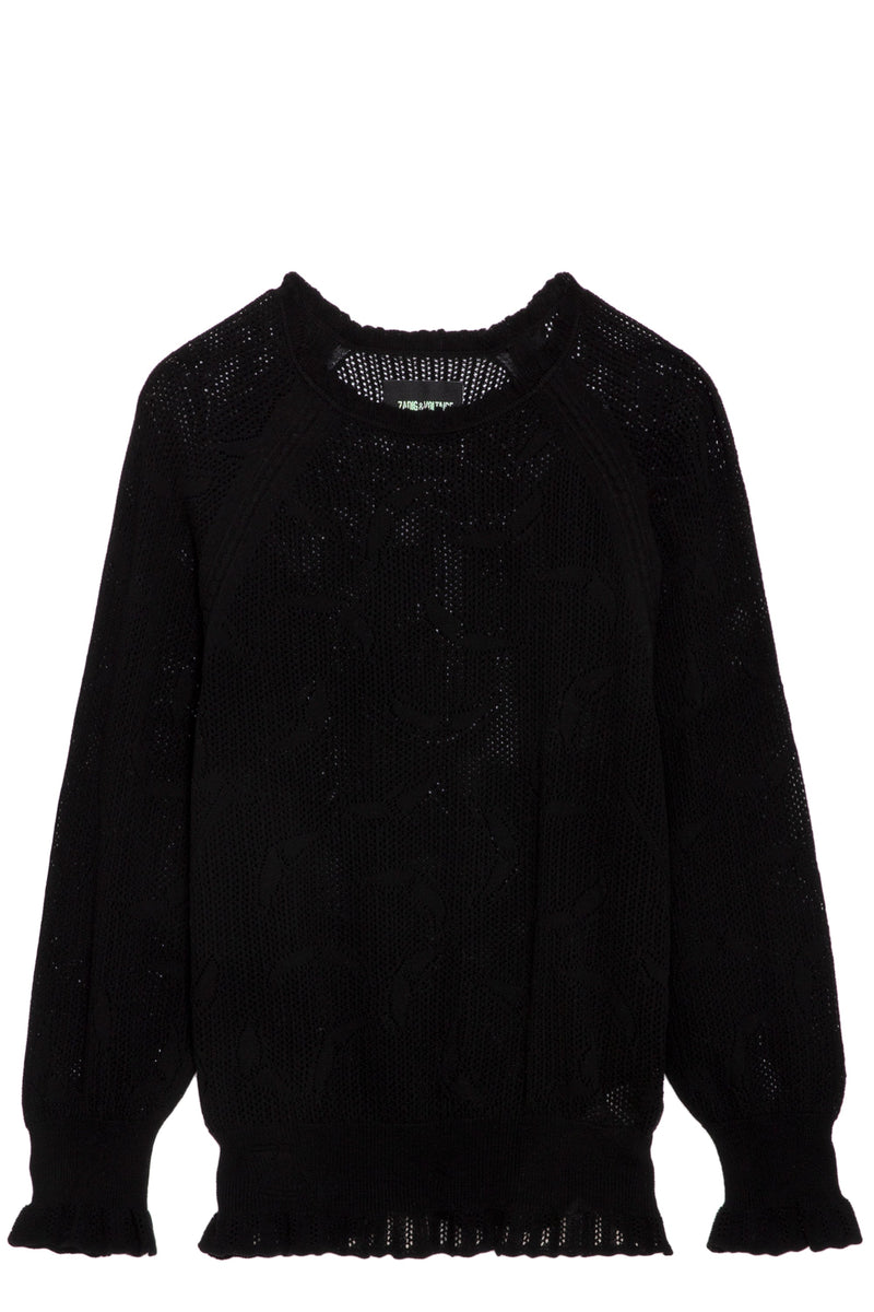 Sweater Moria Co Dentelle Negro