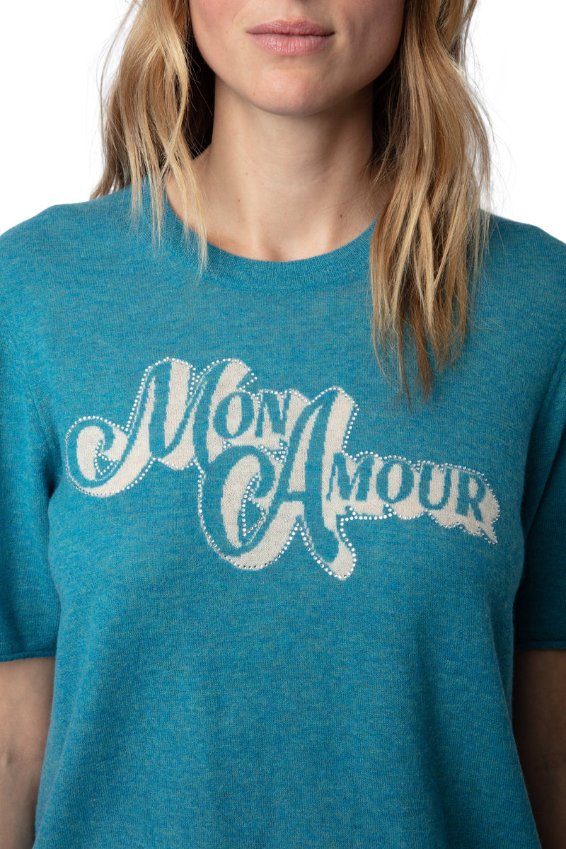 Sweater Ida Mon Amour Strass Aqua