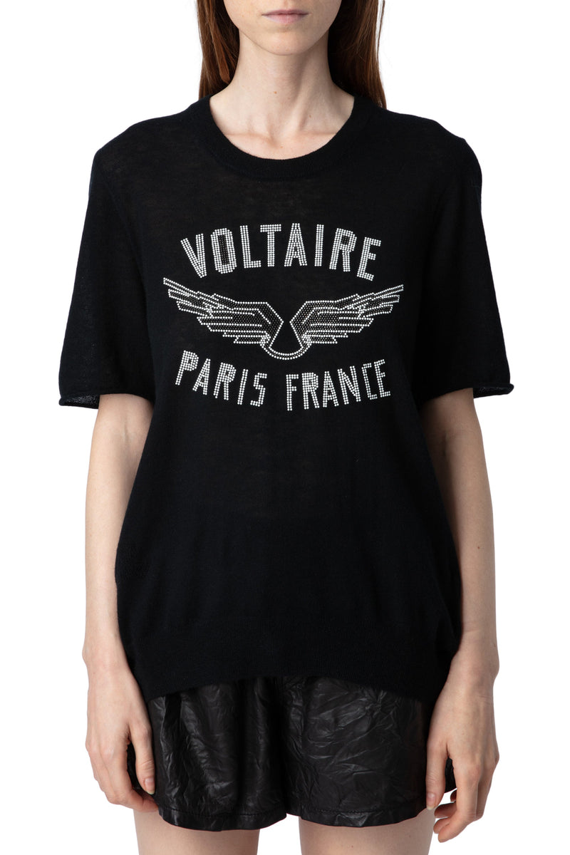 Sweater Ida Wings Strass Noir