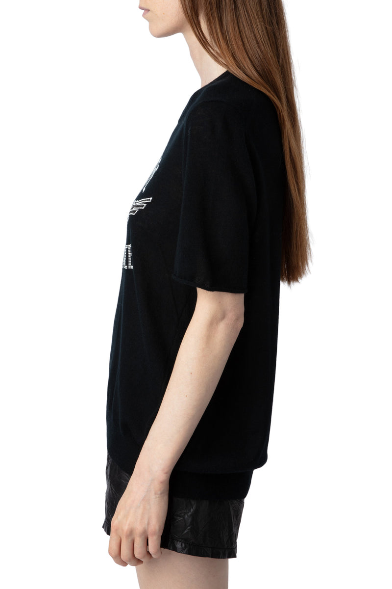 Sweater Ida Wings Strass Noir