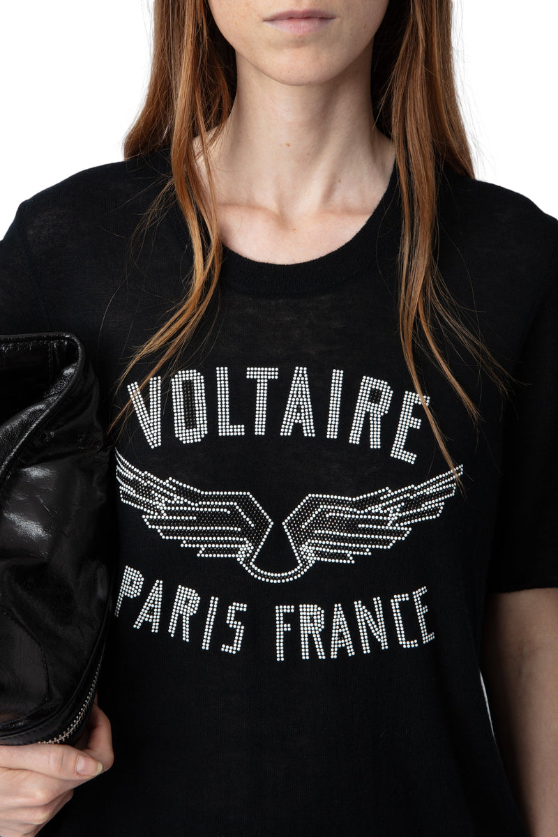 Sweater Ida Wings Strass Noir