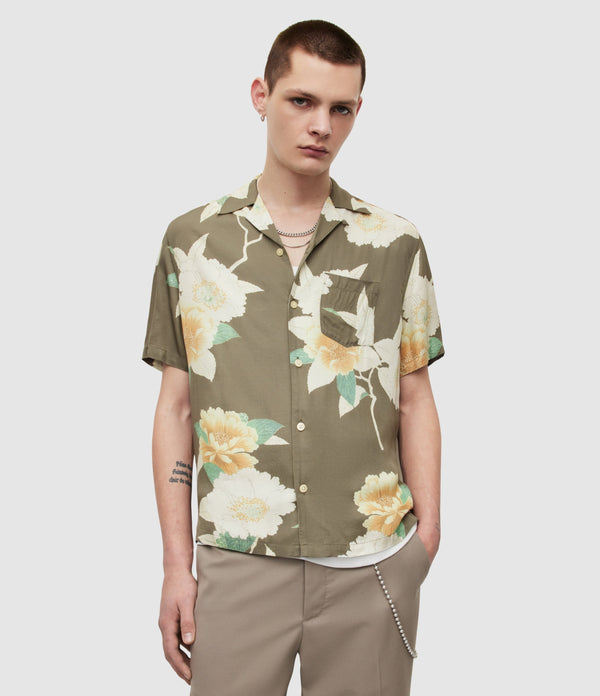 AllSaints | Camisa Alamein Khaki Green para hombre