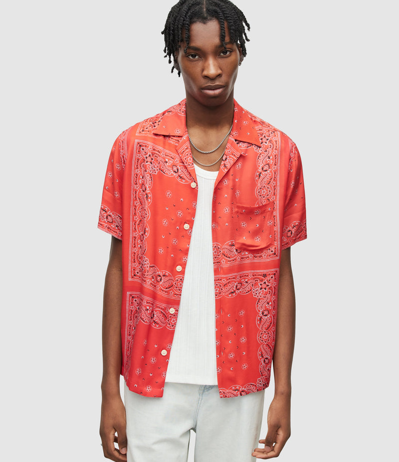 AllSaints | Camisa Tikal Ruby Red para hombre