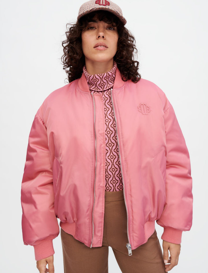 Maje | Bomber oversize bois de rose para mujer.