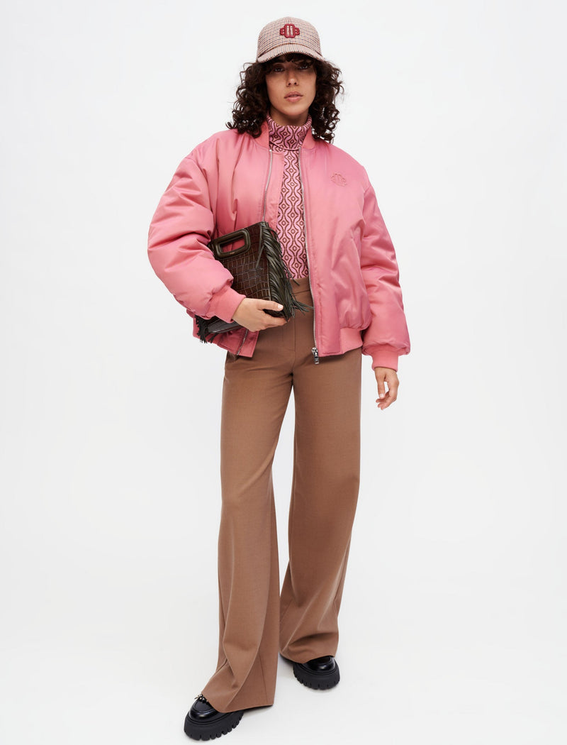 Maje | Bomber oversize bois de rose para mujer.