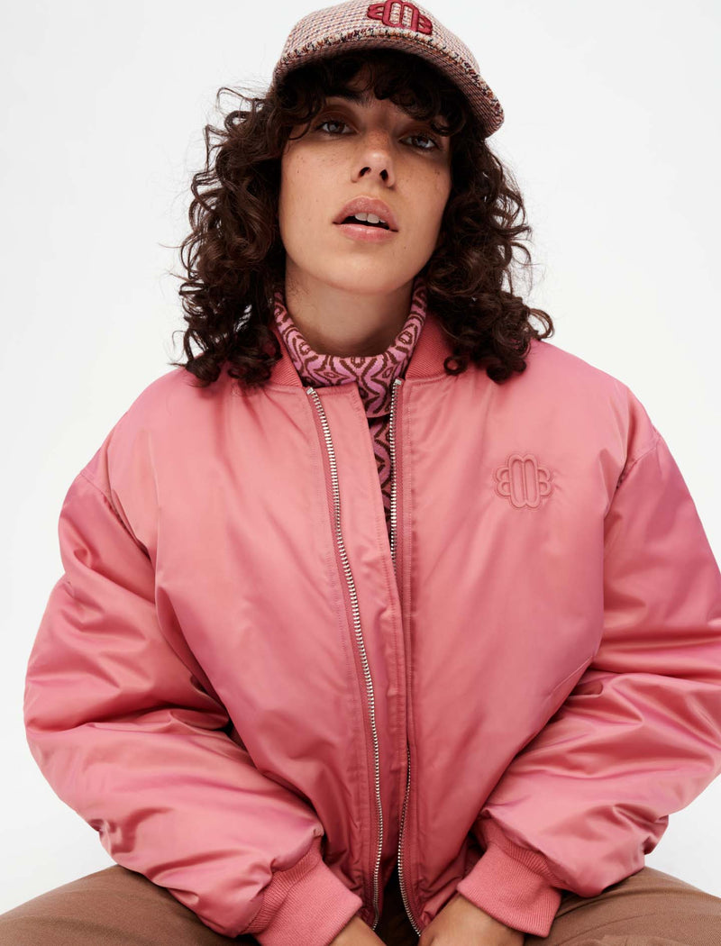 Bomber oversize bois de rose